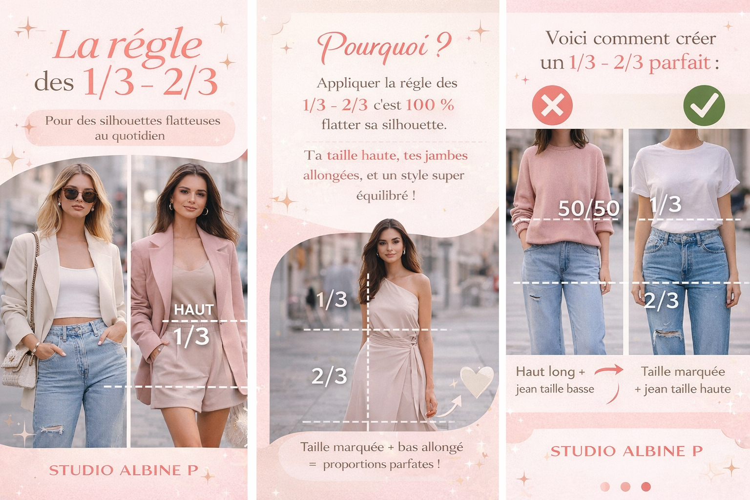 Comment équilibrer sa silhouette, qu'elle est la règle des 1/3-2/3 ?