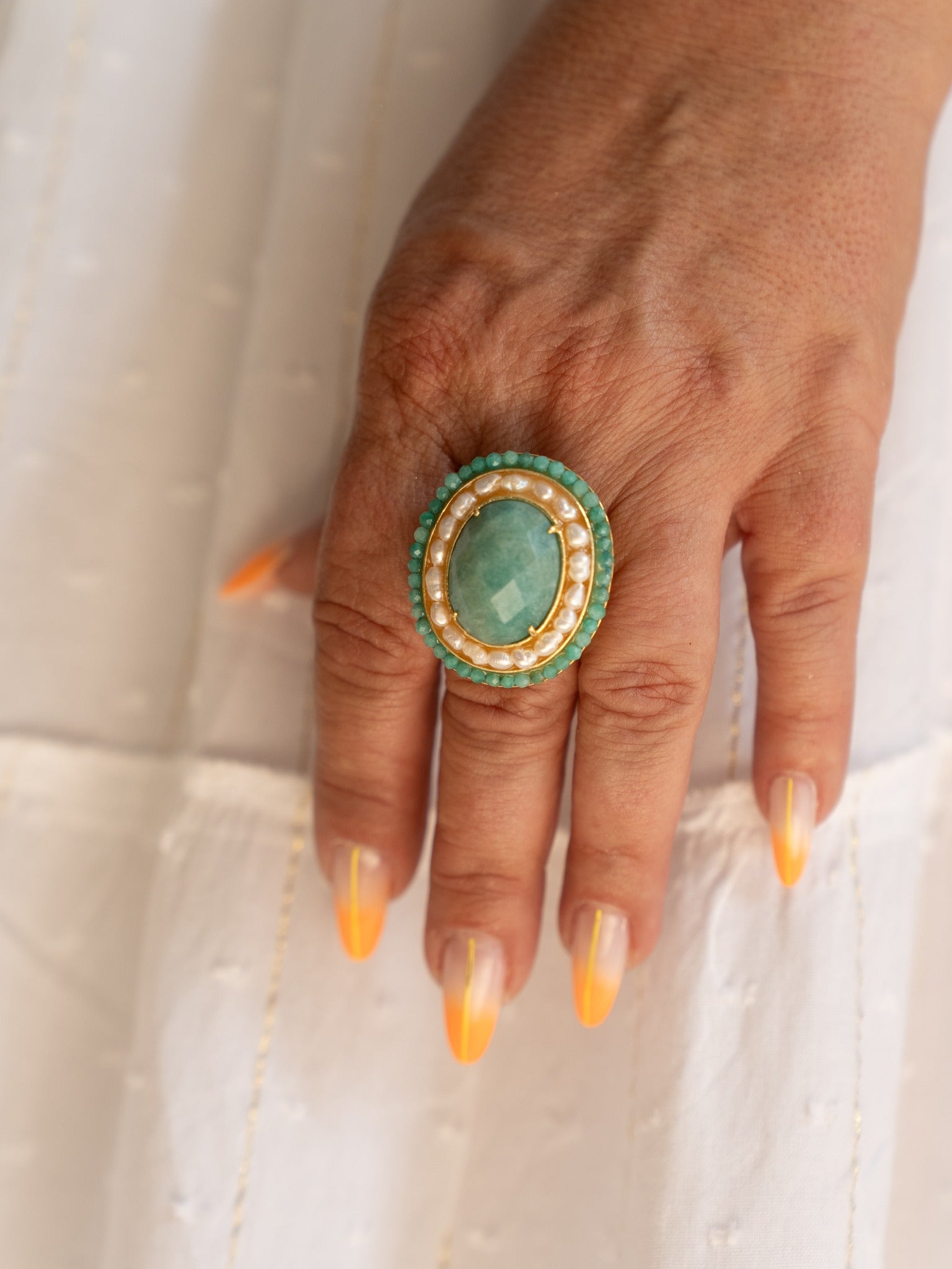 Détail pierre verte bague Léandre Studio Albine P