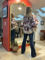 Blouse Loetitia fleurie et dentelle — vue de dos
