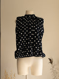 Blouse Romy noire à pois blancs dos nu Studio Albine P