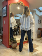 Blouse Sidonie blanche en coton et dentelle — vue de dos