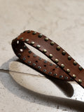 Ceinture Belle Star cuir camel avec clous Studio Albine P