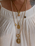 Collier Gaspard triple rang doré et blush