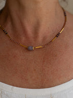 Collier Raphaël ras de cou avec pierre violette Studio Albine P