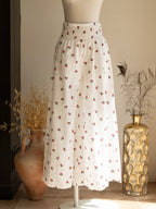Pantalon jupe Cerise blanc avec imprimé cerises Studio Albine P