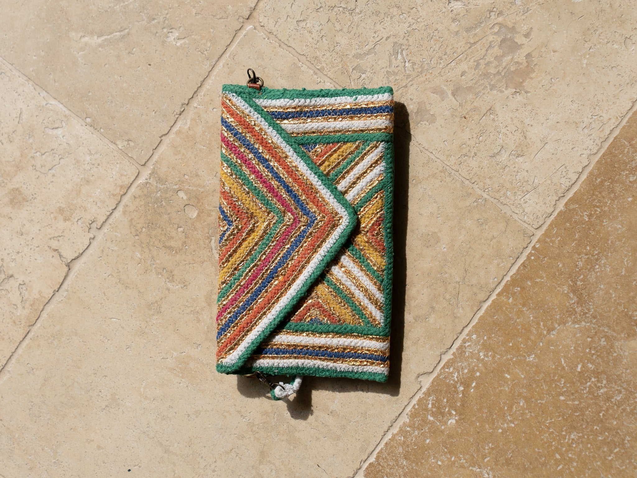 Pochette Falbala Verte avec sangle assortie Studio Albine P