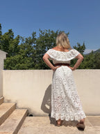 Robe Carmélita blanche en dentelle vue de dos