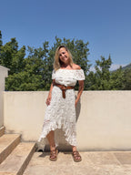Robe Carmélita blanche en dentelle vue de face