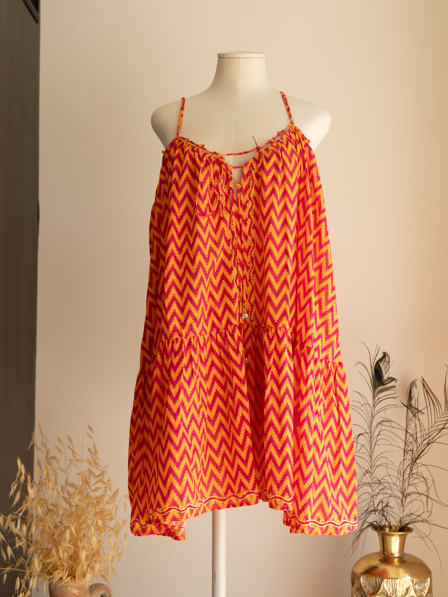 Robe Indira 100% coton fabriquée en Inde style bohème Studio Albine P