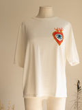 T-shirt Céleste blanc avec motif œil cœur Studio Albine P
