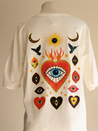 Détail T-shirt Céleste blanc 100% coton Studio Albine P